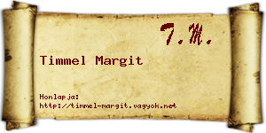 Timmel Margit névjegykártya